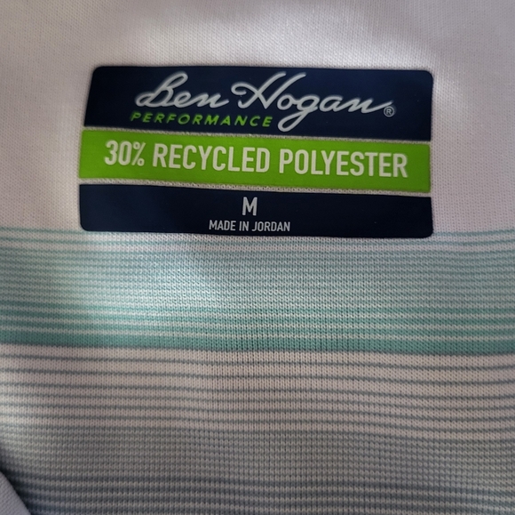 Ben Hogan Blue and White Polo Shirt, Size Medium. - Picture 3 of 4